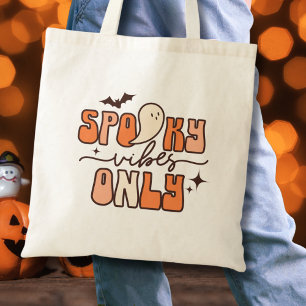 Retro Groovy Halloween Spooky Vibes Alleen Tote Bag