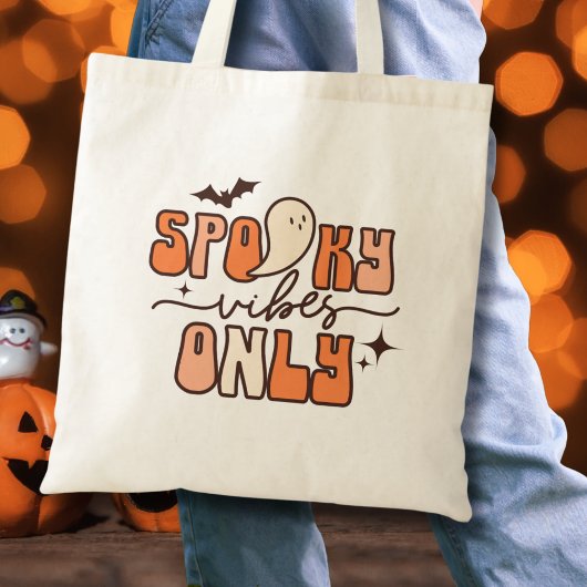 Retro Groovy Halloween Spooky Vibes Alleen Tote Bag