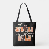 Retro Groovy Halloween Spooky Vibes Alleen Tote Bag (Achterkant)