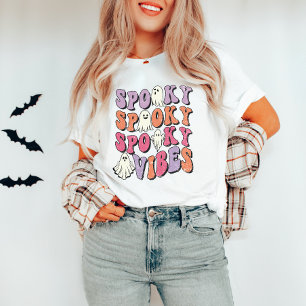 Retro Groovy Halloween Spooky Vibes T-Shirt