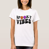 Retro Groovy Halloween Spooky Vibes T-shirt (Voorkant)
