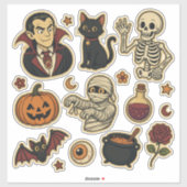 Retro groovy Halloween sticker vel (Vel)
