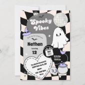 Retro Groovy Halloween Verjaardag Spooky Ghost Kaart (Voorkant)