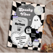 Retro Groovy Halloween Verjaardag Spooky Ghost Kaart
