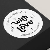 Retro Groovy Handgemaakt Met Liefde Zakelijk Label