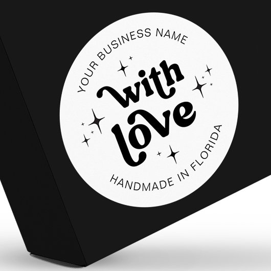 Retro Groovy Handmade met liefde Zakelijk label