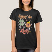 Retro Groovy Happy Go Lucky Shamrocks Clover St Pa T-shirt (Voorkant)