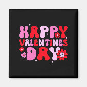 Retro Groovy Happy Valentines Day Hearts Love Wome Magneet (Voorkant)