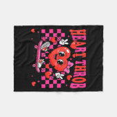 Retro Groovy Hart Klop Valentijnsdag Peuters Jonge Fleece Deken (Voorkant (Horizontaal))