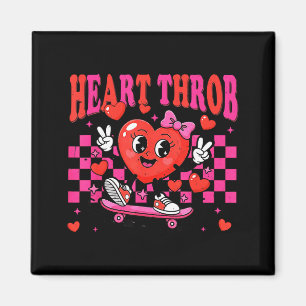 Retro Groovy Hart Klop Valentijnsdag Peuters Jonge Magneet