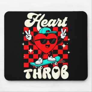 Retro Groovy Hart Kloppende Valentijnsdag Peuters Muismat