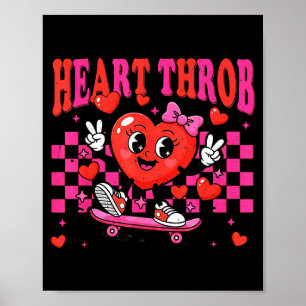 Retro Groovy Hart Kloppende Valentijnsdag Peuters Poster