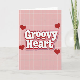 Retro Groovy Hart Liefdeskaart Kaart