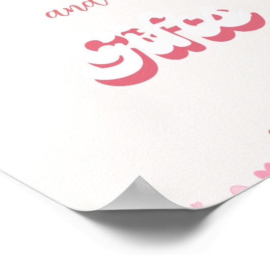 Retro groovy Hart Valentijn kaart & geschenken tek Poster (Hoek)