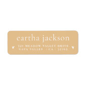 Retro Groovy Heart Earth Geel retouradres Etiket (Voorkant)