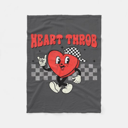 Retro Groovy Heart Throb Valentines Day Toddlers B Fleece Deken (Voorkant)