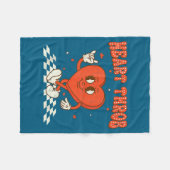 Retro Groovy Heart Throb Valentines Day Toddlers B Fleece Deken (Voorkant (Horizontaal))