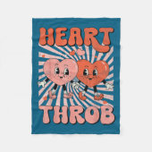 Retro Groovy Heart Throb Valentines Day Toddlers B Fleece Deken (Voorkant)