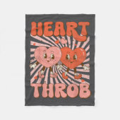 Retro Groovy Heart Throb Valentines Day Toddlers B Fleece Deken (Voorkant)
