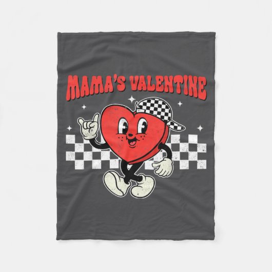 Retro Groovy Heart Throb Valentines Day Toddlers B Fleece Deken (Voorkant)
