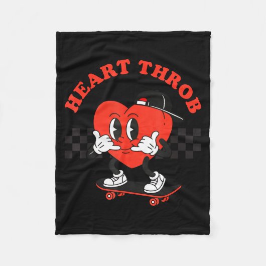 Retro Groovy Heart Throb Valentines Day Toddlers B Fleece Deken (Voorkant)