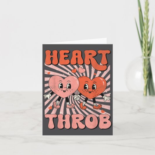Retro Groovy Heart Throb Valentines Day Toddlers B Kaart (Voorkant)