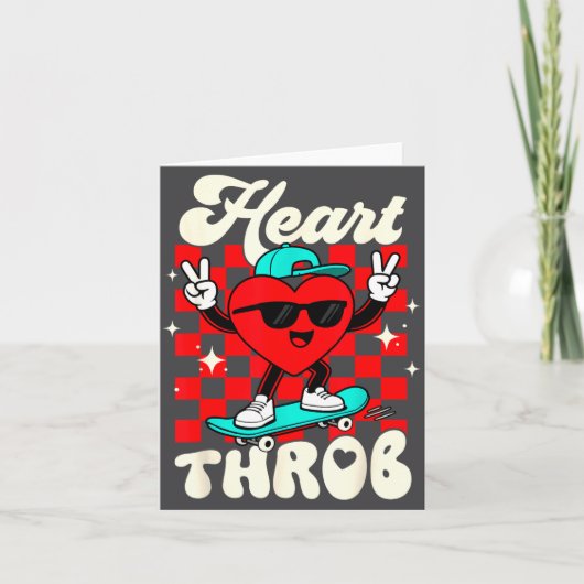 Retro Groovy Heart Throb Valentines Day Toddlers B Kaart (Voorkant)