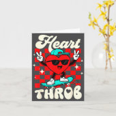 Retro Groovy Heart Throb Valentines Day Toddlers B Kaart (Gele Bloem)