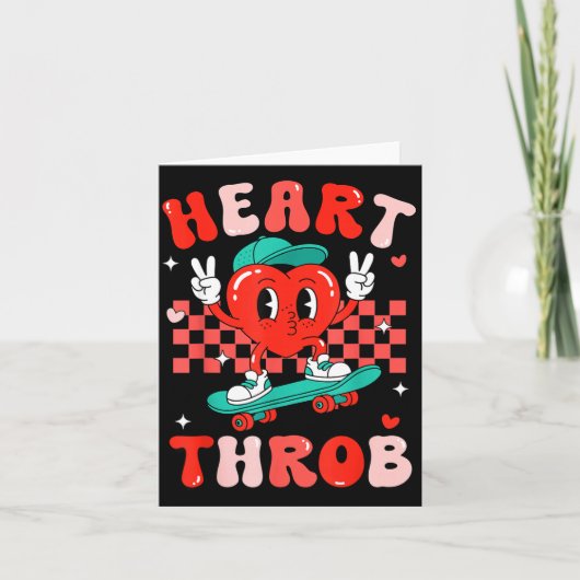 Retro Groovy Heart Throb Valentines Day Toddlers B Kaart (Voorkant)