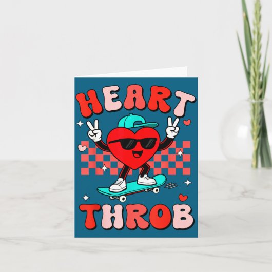 Retro Groovy Heart Throb Valentines Day Toddlers B Kaart (Voorkant)