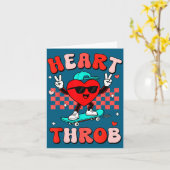 Retro Groovy Heart Throb Valentines Day Toddlers B Kaart (Gele Bloem)