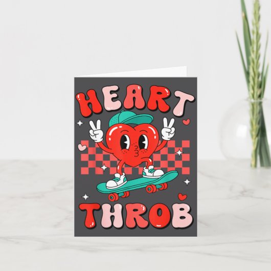 Retro Groovy Heart Throb Valentines Day Toddlers B Kaart (Voorkant)