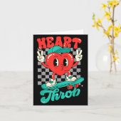 Retro Groovy Heart Throb Valentines Day Toddlers B Kaart (Gele Bloem)