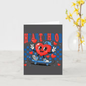 Retro Groovy Heart Throb Valentines Day Toddlers B Kaart (Gele Bloem)