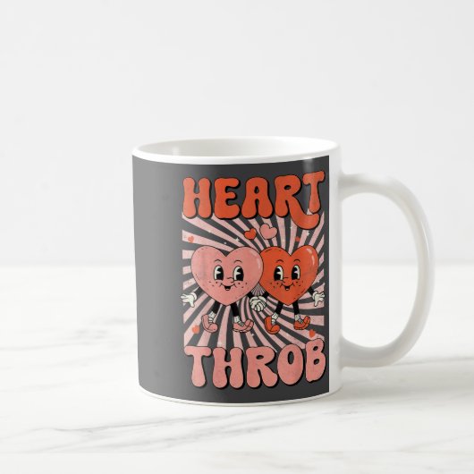 Retro Groovy Heart Throb Valentines Day Toddlers B Koffiemok (Rechts)