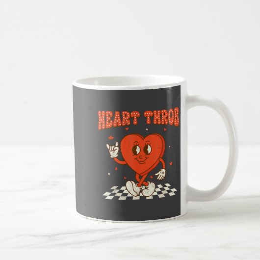 Retro Groovy Heart Throb Valentines Day Toddlers B Koffiemok (Rechts)