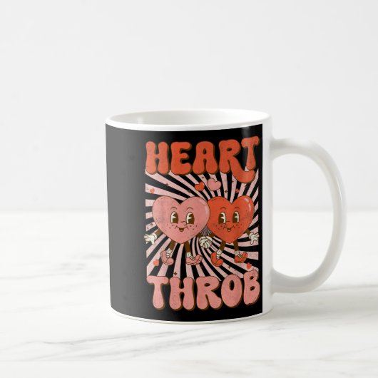 Retro Groovy Heart Throb Valentines Day Toddlers B Koffiemok (Rechts)