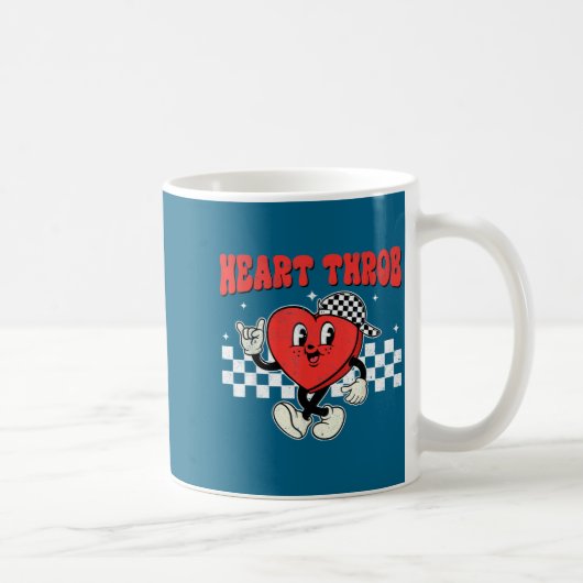 Retro Groovy Heart Throb Valentines Day Toddlers B Koffiemok (Rechts)