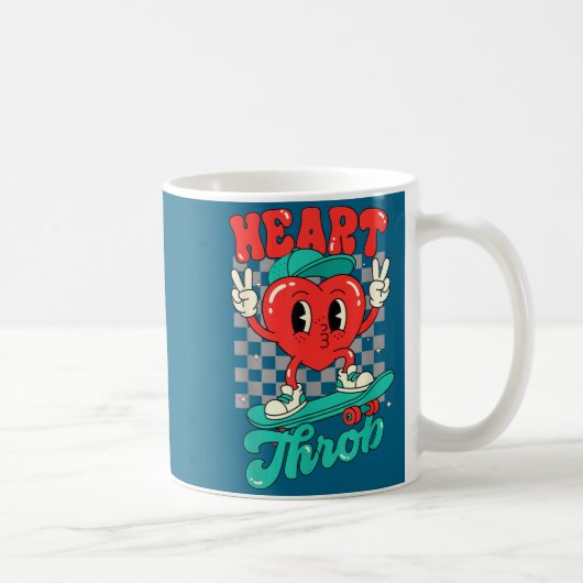 Retro Groovy Heart Throb Valentines Day Toddlers B Koffiemok (Rechts)