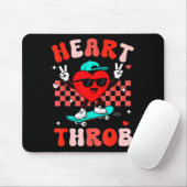 Retro Groovy Heart Throb Valentines Day Toddlers B Muismat (Met muis)