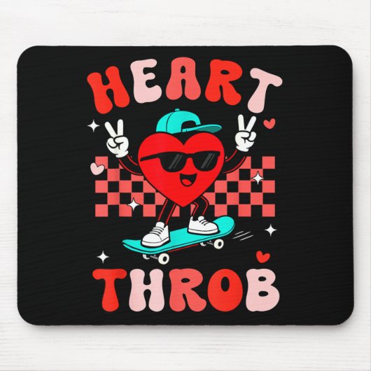 Retro Groovy Heart Throb Valentines Day Toddlers B Muismat (Voorkant)