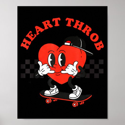 Retro Groovy Heart Throb Valentines Day Toddlers B Poster (Voorkant)