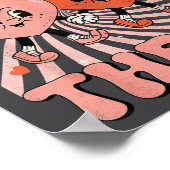 Retro Groovy Heart Throb Valentines Day Toddlers B Poster (Hoek)