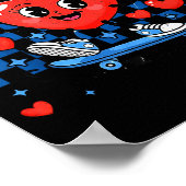 Retro Groovy Heart Throb Valentines Day Toddlers B Poster (Hoek)