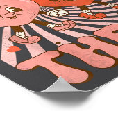 Retro Groovy Heart Throb Valentines Day Toddlers B Poster (Hoek)