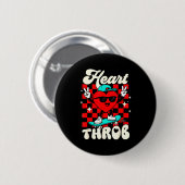 Retro Groovy Heart Throb Valentines Day Toddlers B Ronde Button 5,7 Cm (Voorkant /achterkant)