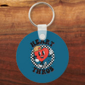 Retro Groovy Heart Throb Valentines Day Toddlers B Sleutelhanger (Voorkant)