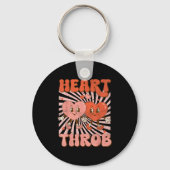 Retro Groovy Heart Throb Valentines Day Toddlers B Sleutelhanger (Voorkant)