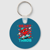 Retro Groovy Heart Throb Valentines Day Toddlers B Sleutelhanger (Voorkant)