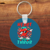 Retro Groovy Heart Throb Valentines Day Toddlers B Sleutelhanger (Voorkant)